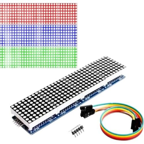 MAX7219 dot matrix module control single chip microcomputer 4 in one display to send 5P line (H6A4)