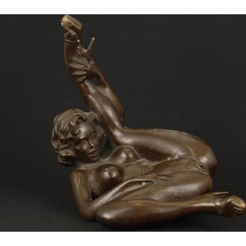 Copper Brass CHINESE crafts decoration Nice Old Asian brass Collectable Handwork Casting Belle Ornament Statue Figure