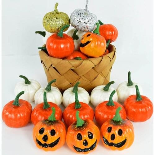 4Pcs Mini Simulation Vegetables Artificial Pumpkins DIY Fake Fruits Ornament Halloween Decor For Home Halloween Props DIY Crafts