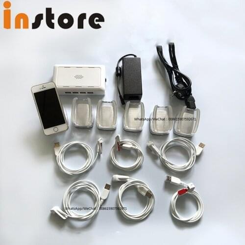 Mobile 6 Ports Security Alarm Solutions Cell Phone Retail Display Security Stand With Charging