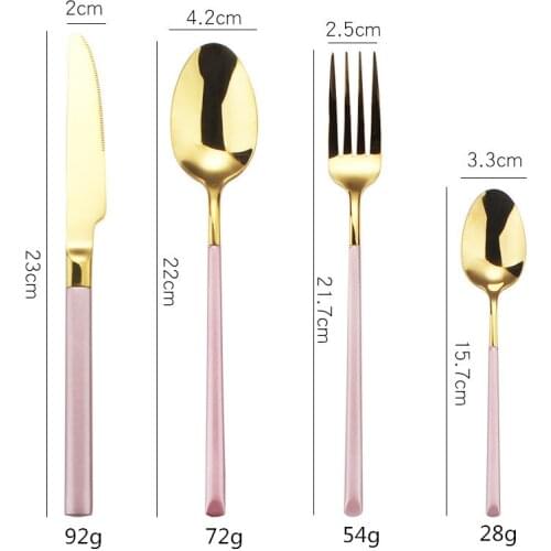 4Pcs/set Black Cutlery Set Stainless Steel Dinnerware Gold Flatware Fork Knife Spoon Wedding Silverware Set Drop Shipping