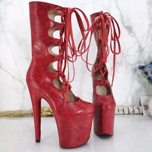 Leecabe 20CM/8inches Pole dancing shoes High Heel platform Pole Dance boot