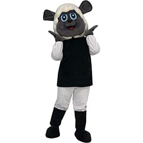 Plush Black Sheep Mascot Costume Cute Unisex Animal Cosplay Costume Cartoon Character Costume Adult Party Halloween