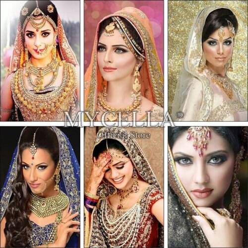 Full Round 5D DIY Diamond Painting Indian Beauty Embroidery Cross Stitch Rhinestone Mosaic Sexy Woman Arts Home Decor Gift