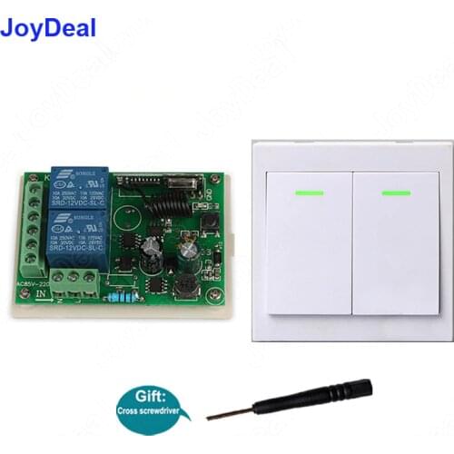 433Mhz 220V 2CH Wireless Led Lamp Remote Control Switch Relay Receiver Module & 2CH Remote Controls 86 Wall Panel RF Transmitter