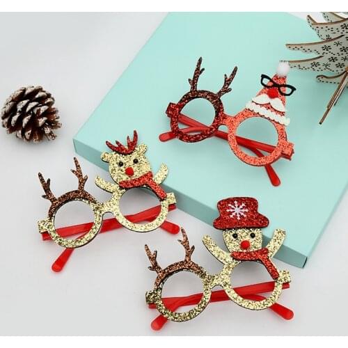 Christmas Decorations Children Holiday Party Gifts Creative Cartoon Antlers Christmas Tree Decoration Glasses