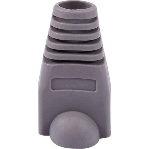 Retail Ethernet Gray Rubber RJ45 Connector Boots Cover Case Protector 50 pieces