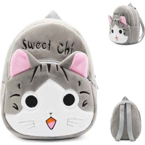Lovely Cat Shape Backpack Cute Cartoon Animal Plush Cartoon Backpack School Bags For Toddle Kids Children MINI Bookbags mochila