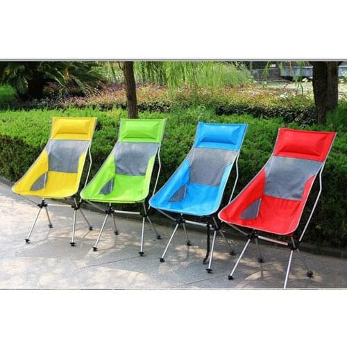 Urltra-Light Foldable Camping Chair Fishing Lounger W/ Pillow