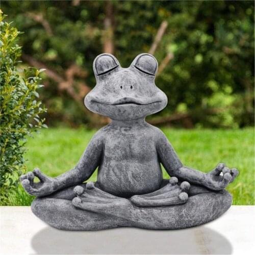Meditating Frogs Garden Figurine Poly Resin Statues Office Yard Creative Decoration Ornament Frog Sculpture For living room
