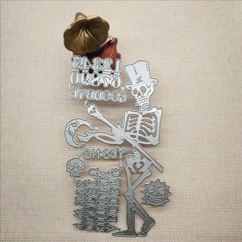 T84E Halloween Skull Metal Cutting Dies Stencil DIY Scrapbooking Album Paper Card Template Mold Embossing Craft Decoration