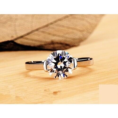Test Positive 1Ct Brilliant Round Cut D Moissanite Rings Solid 18K White Gold Ring for women Royal Designer Ring Gold