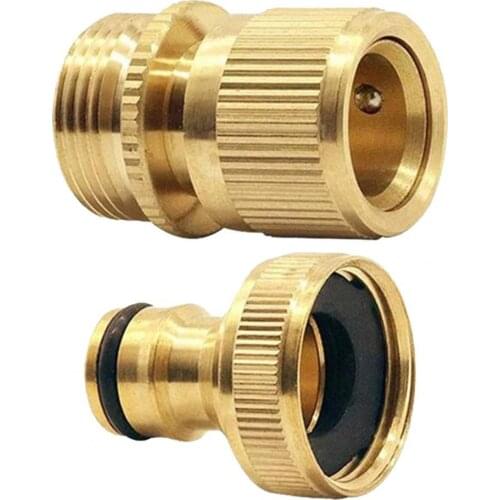 WarmHomes 2Pcs Hose Connectors High Durability Rust-proof Copper Male Female Brass Hose Connector for Garden