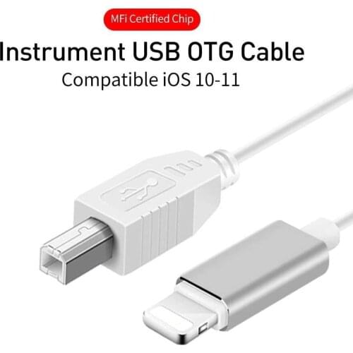 1m for iPhone iPad,for electronic musical instruments, audio interface 8Pin adapter to USB type B adapter OTG cable,male to male
