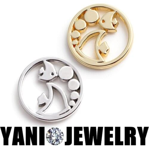 20PCS/LOT Gold Silver Lovely Cat Charms Floating Plate Window Plates For Glass Living Memory Locket