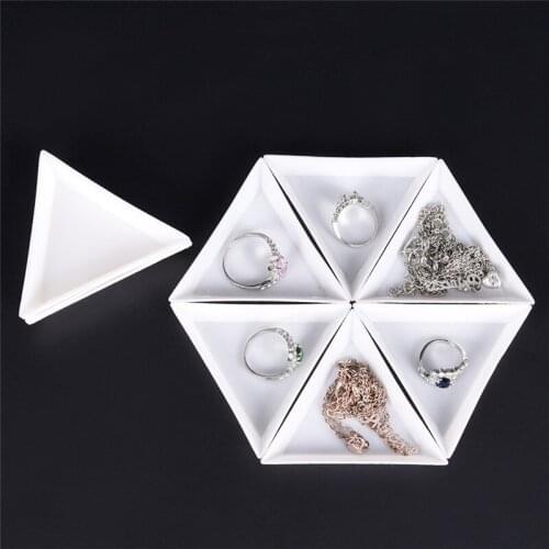 10Pcs Hot White Containers For Beads Display PP Triangle Plate For Jewelry Beads Organizer Plastic Tray Packaging New