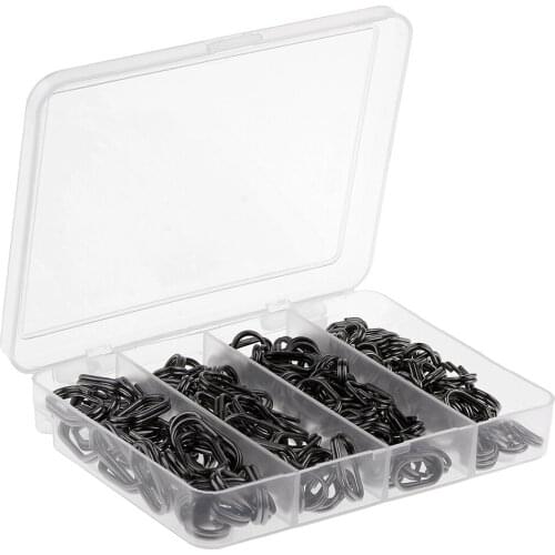 170Pcs/box Fishing Solid Stainless Steel Snap Oval Split Ring Lure Connector