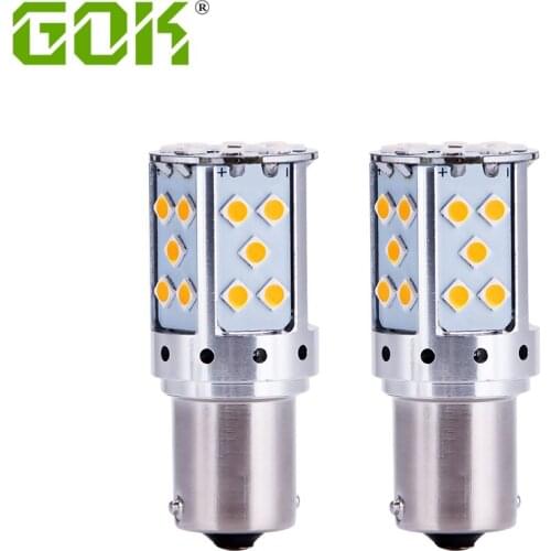 2pcs 1156 BA15S LED car Canbus Turning Signal light T20 7440 P21W led 3030 35SMD LED Lamp Tail Rear bulb DC 12V 24V Amber