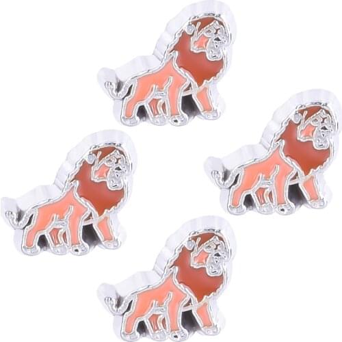 20Pcs/lot Lion Floating Locket Charms Making Metal Fit For Memory Locket Jewelry Accessories