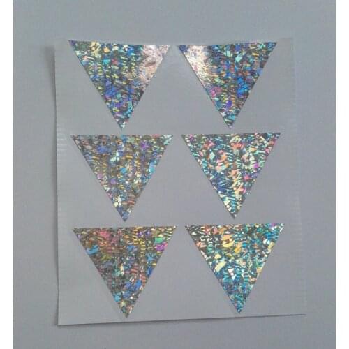 3.8x3.3cm Silver hologram triangle sticker, holographic sticker