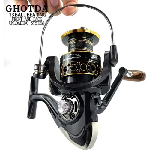 5.2:1 Spinning Reel 12+1BB Carp Fishing Reel 2000-7000 Aluminium Spool Spinning Saltwater Wheel