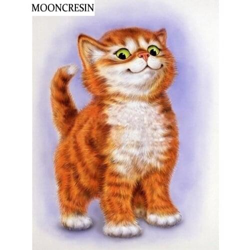 5D Diamond Painting Cartoon Cat Full Square Cross Stitch Kit Diy Diamond Embroidery Mosaic Pattern Of Rhinestone Decoration Home