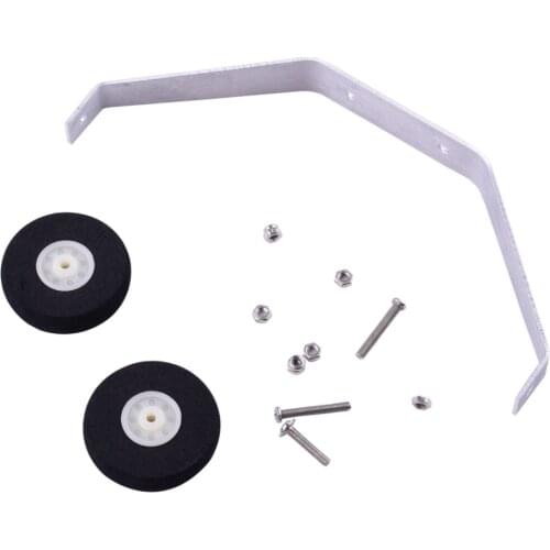 Aluminum Alloy2mm/2.5mm Thick Landing Gear for RC Airplane 25 Class/40 Class/ 50 Class with Wheel Spare Parts Set for RC Plane