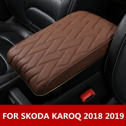 For SKODA KAROQ 2018 2019 Car armrest box content box central memory foam increase cushion cover bracket accessories decoration
