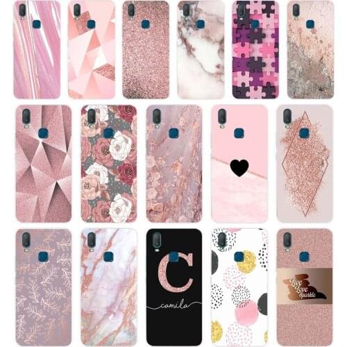 331FG Gold Rose Glitter Love gift Soft Silicone Tpu Cover phone Case for VIVO Y3 Y11 Y12 Y15 Y17 Neo Pro Case