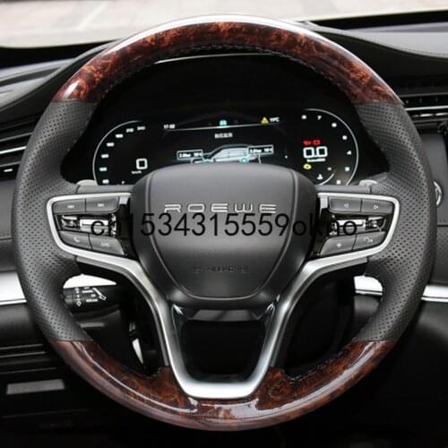 For Roewe RX5 MAX Ei5 i6 RX3 RX8 Hand Stitched Car Steering Wheel Cover Imitation Peach Grain Leather Interior