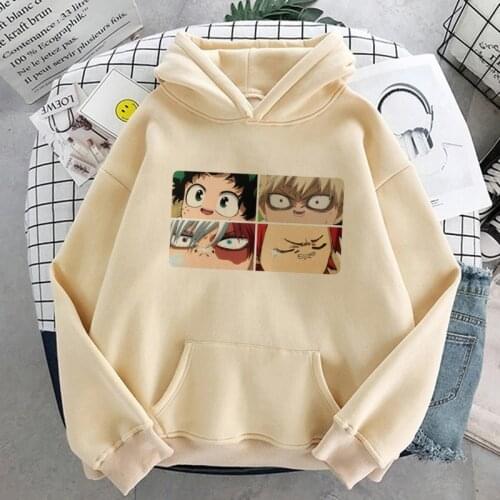 Japanese My Hero Academia Hoodies Mens Casual Oversized Sweatshirts Cartoon Loose Pullover Hoodie Creativity Streetwear Male