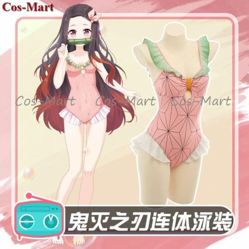 Hot Anime Demon Slayer:Kimetsu No Yaiba Kamado Nezuko Cosplay Costume Sweet Sexy Swimsuit Activity Party Role Play Clothing S-XL