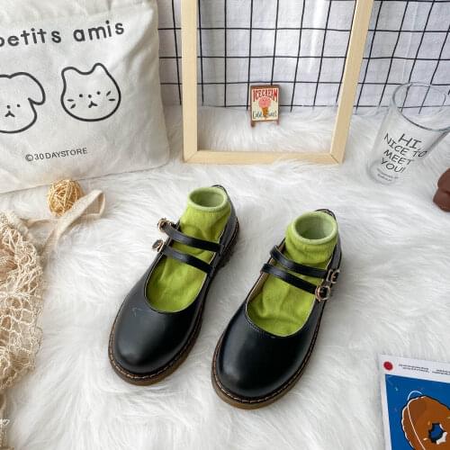 Literature and art retro college style Japanese single shoes spring new all-match British style ladies small leather shoes