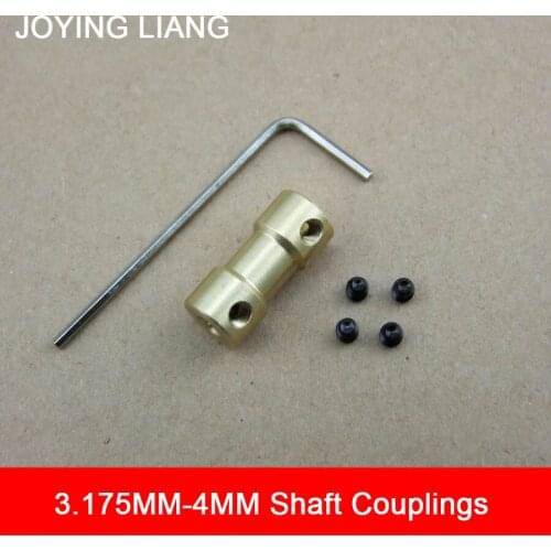 3.175MM-4MM Shaft Coupling Ship Model Motor Fittings of Copper Adapter DIY Model Power Transmission Parts Shaft Couplings