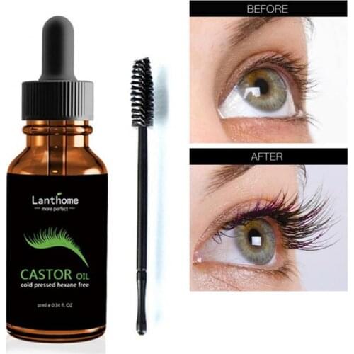 Natural Castor Oil Eyelashes Eyebrow Hair Growth Essential Oil Lengthening Nourishing Prevent Skin Aging Cosmetics Make Up TSLM1