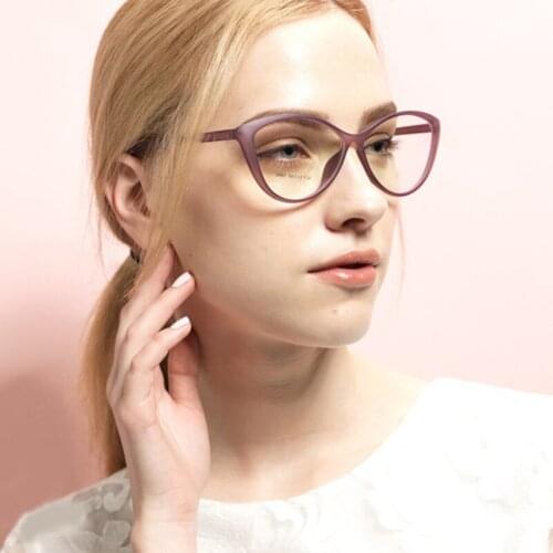 Veshion Tr90 Spectacle Frames Cat Eye Eyeglasses for Male Female Optical Lens Ultra-light Prescription Points Elegant Luxury