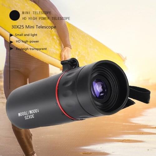 30X25 Portable High Definition Monocular Telescope Waterproof Mini Portable Military Zoom 10X Scope For Travel Hunting