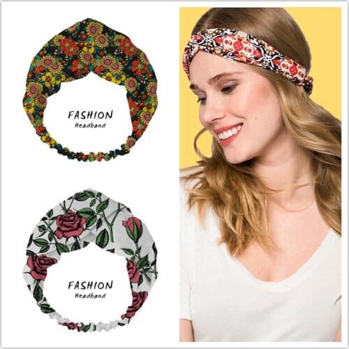 Women Girls four seasons Bohemian Hair Bands Print Headbands Retro Turban Bandage Bandanas HairBands Hair Accessories Headwrap
