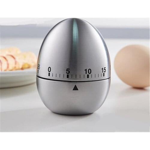 Manual Mechanical Alarm 60 Minutes Kitchen Timer Stainless Steel Creative Cooking Countdown Reminder Baking Time Manager