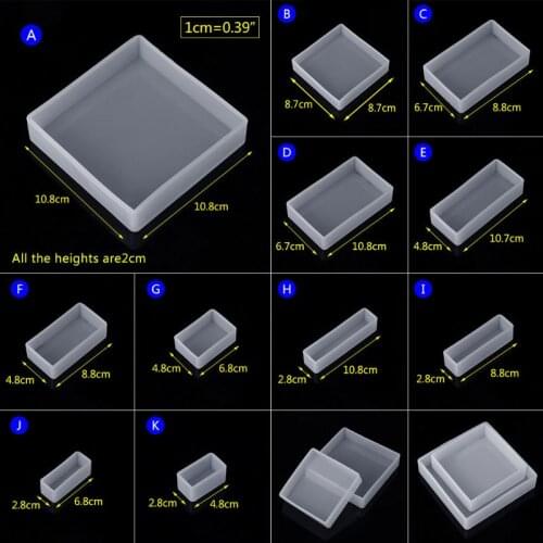 Silicone Mold DIY Square Rectangle Exopy Resin Mirror Crafts Jewelry Decoration WXTE