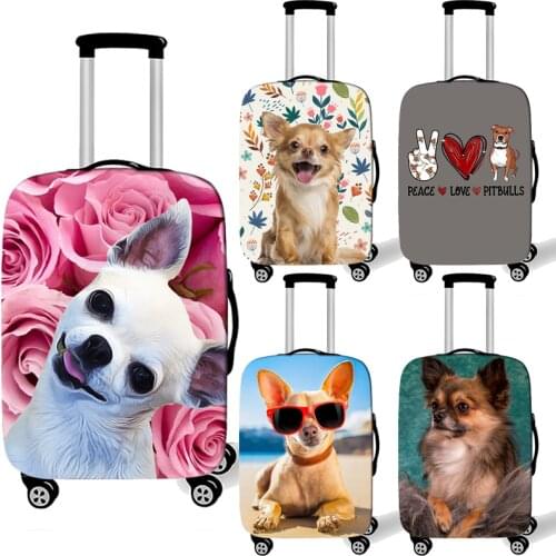 Cute Chihuahua Dog Pattern Luggage Protective Cover For Travelling 18-32 Inch Trolley Case Suitcase Covers Travel Accessories