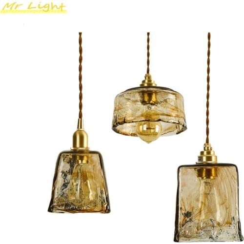 Modern Nordic Copper Pendant Lights Lamp Glass Pendant Lighting Living Room Kitchen Bedroom Bar Dining Room Loft Hanging Lamp
