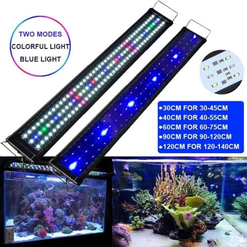 Full Spectrum LED Aquarium Light Multi-Color 30cm 60cm 90cm 120cm for Fish Tank Freshwater Coral Plant Marine Lighting EU Plug