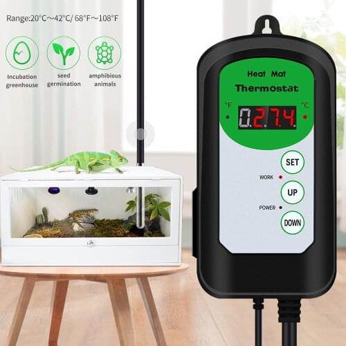 Digital Heat Mat Thermostat 5-42°C 230V Temperature Controller For plant seed germination and pet heating pad for warm heating