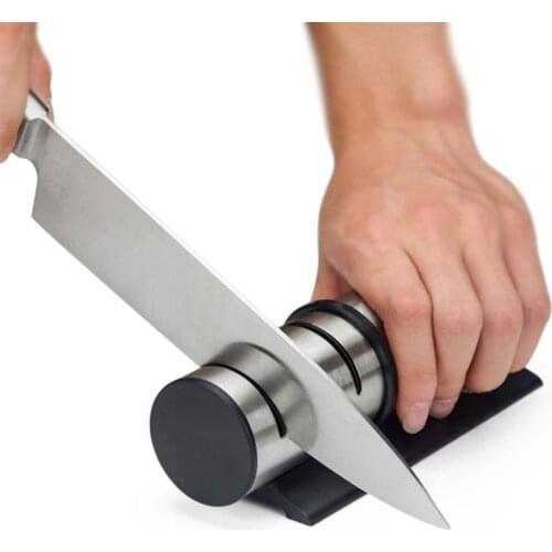 Knife Sharpener Quick Sharpener Professional 3 Stages Sharpener Knife Grinder Non-Slip Silicone Rubber Kitchen Tool
