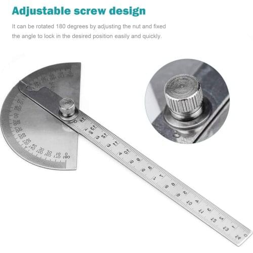 0-180 Degrees Stainless Steel Protractor Universal Measuring Ruler for Construction Painting Drawing Woodworking Angle Ruler