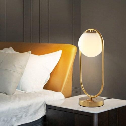 Creative Nordic Glass Ball LED Desktop Night Light Gold Home Bedroom Bedside Decorative USB Reading Table Lamp