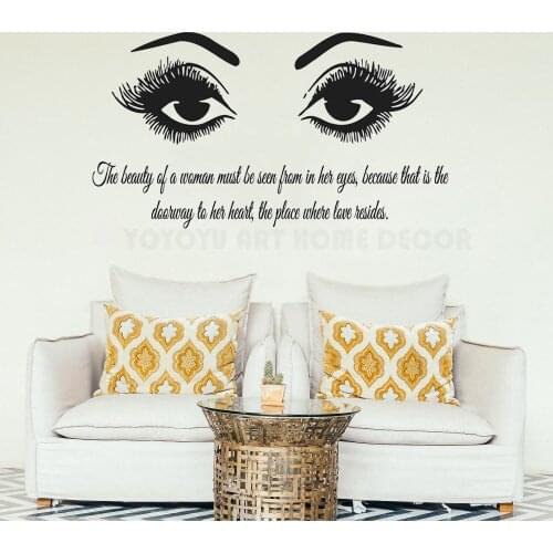 YOYOYU Wall Decal Eyeslash Eyes Wall Sticker Lashes Extensions Eyebrows beauty Salon Wall Art Sticker make up Decorationl Y108