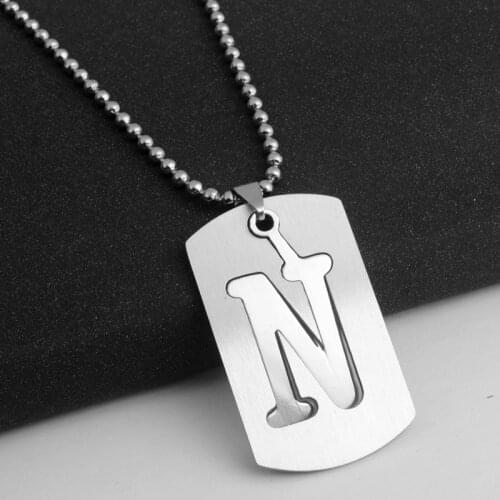 30pcs Lucky mom gift Letter N Family name Initial alphabet pendant Necklace Stainless steel alloy 26 English word sign jewelry