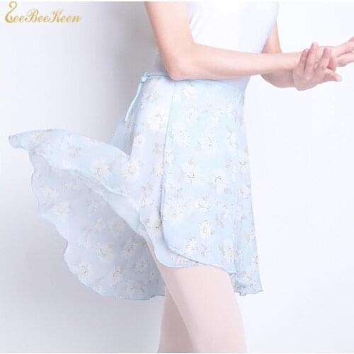 Ballet Dance Skirt For Adult Chiffon Floral Skirt Ballerina Summer Yoga/Sport Practice Leotard For Women Teachers Wrap skirt